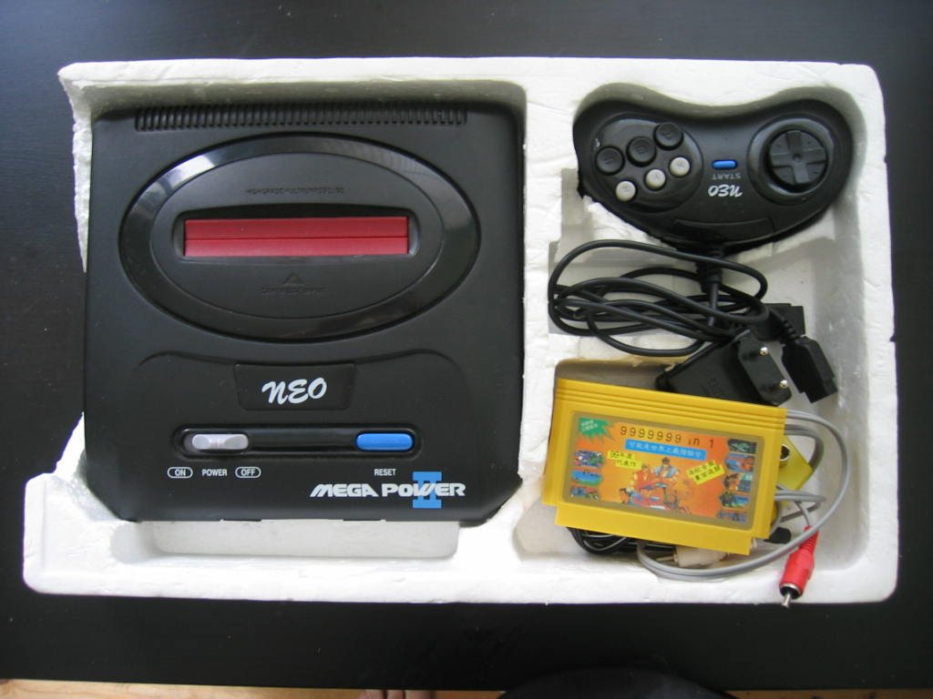 Unlicensed Super Famicom-style clone console and multi-game cartridge found at a thrift store