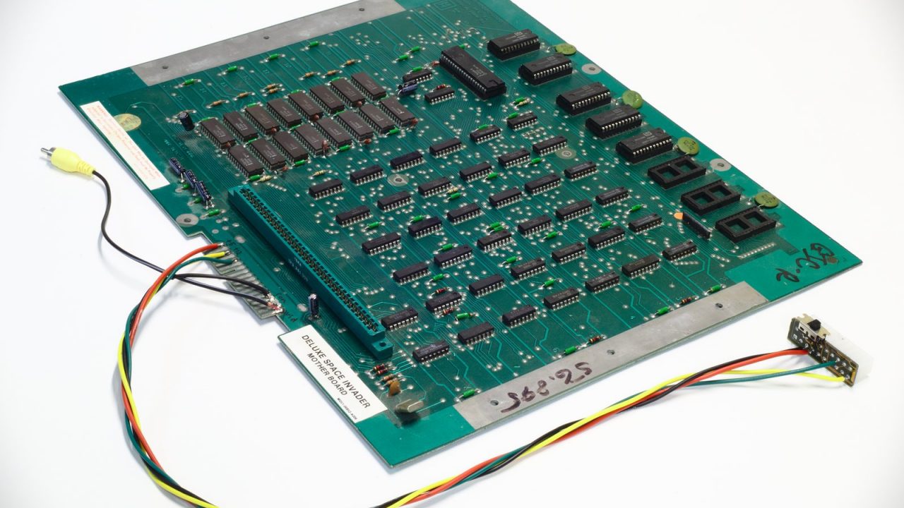 Midway Space Invaders Deluxe arcade mainboard built around an Intel 8080 processor