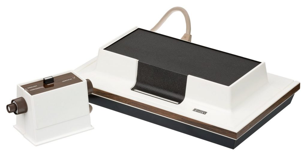 Magnavox Odyssey console with its two boxy controllers